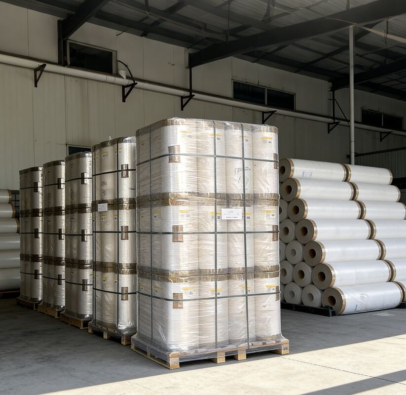 Película de laminação brilhante à prova de umidade com tratamento de corona de lado duplo e adesivo EVA para acabamento de alto brilho