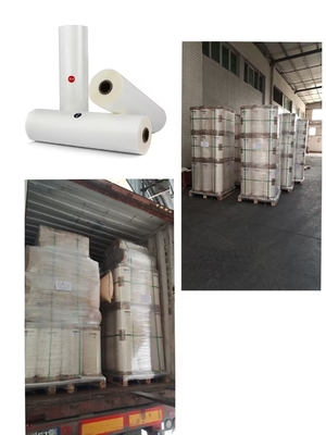 PET Angle Pasting Thermal Lamination Corner Tape. Corona tratada de dois lados. Temperatura de laminação de 90°C.
