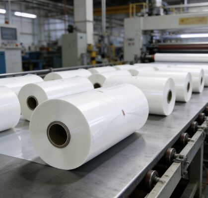 Película de laminação térmica PET à prova de umidade com adesivo activado por calor e acabamento brilhante para embalagens