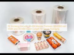 Filme Termorretrátil de PE com Espessura de 30–200 Mícrons, Largura de 100–2000 mm e Comprimento de 30–1000 Metros para Embalagem Segura